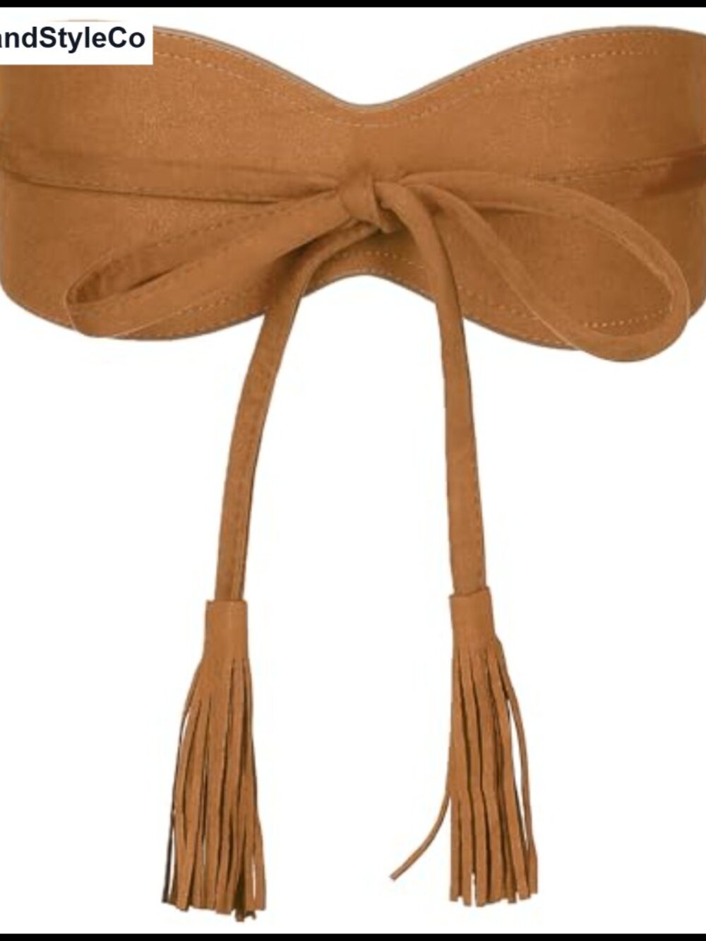 Faux Suede Tassel Bow Tie Corset Cinch Belt for Dress